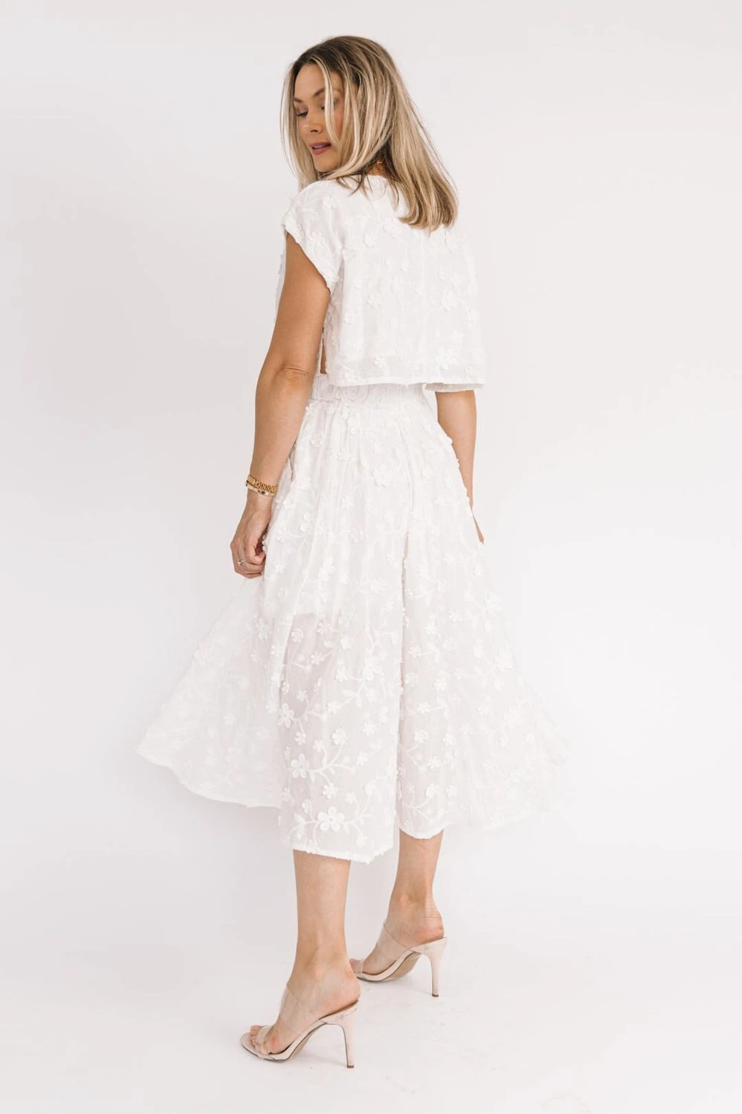Petal Pop Off White Crop Top & Skirt Set 7 Petal Pop Off White Crop Top & Skirt Set - Image 5