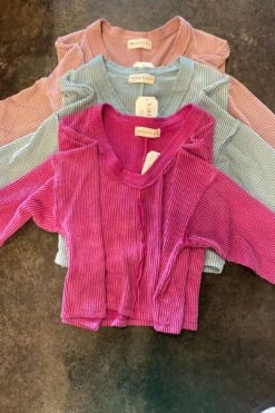 Ribbed V Neck Top With Raw Front Seam -Layer Outfit 41764752687381 4