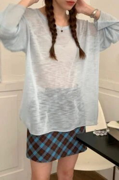 [Korean Style] Retro High Waist Plaid Short Skirt -Layer Outfit 41772082266418 13