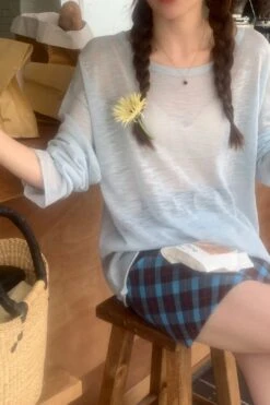 [Korean Style] Retro High Waist Plaid Short Skirt -Layer Outfit 41772082299186 14