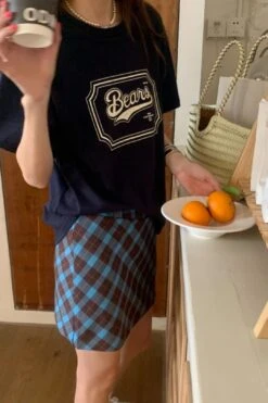 [Korean Style] Retro High Waist Plaid Short Skirt -Layer Outfit 41772082331954 9