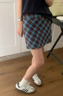 [Korean Style] Retro High Waist Plaid Short Skirt -Layer Outfit 41772082725170 15