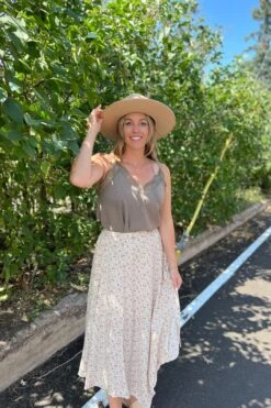 Floral Print Handkercheif Midi Skirt