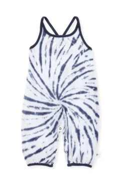 Organic Cotton Bubble Jumpsuit - Twisted Tie Dye - Blue Smoke - BURT