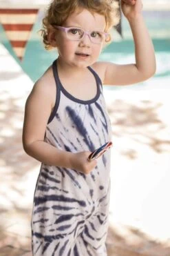 Organic Cotton Bubble Jumpsuit - Twisted Tie Dye - Blue Smoke - BURT -Layer Outfit 42724988551332 4