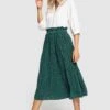 Elastic Waisted Polka Dot Midi Skirt Sale -Layer Outfit 43973627216136 1
