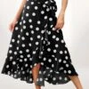 Tie Flowy Polka Dot Asymmetrical Skirt SALE