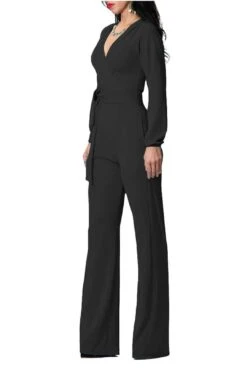Iyasson Long Sleeve Wide Leg Belted Jumpsuit 15 Iyasson Long Sleeve Wide Leg Belted Jumpsuit -Layer Outfit 4887657676842 5