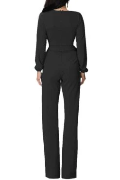 Iyasson Long Sleeve Wide Leg Belted Jumpsuit 16 Iyasson Long Sleeve Wide Leg Belted Jumpsuit -Layer Outfit 4887657742378 6