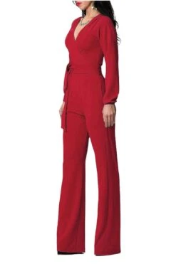 Iyasson Long Sleeve Wide Leg Belted Jumpsuit 18 Iyasson Long Sleeve Wide Leg Belted Jumpsuit -Layer Outfit 4887658004522 8