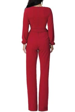 Iyasson Long Sleeve Wide Leg Belted Jumpsuit 19 Iyasson Long Sleeve Wide Leg Belted Jumpsuit -Layer Outfit 4887658070058 9
