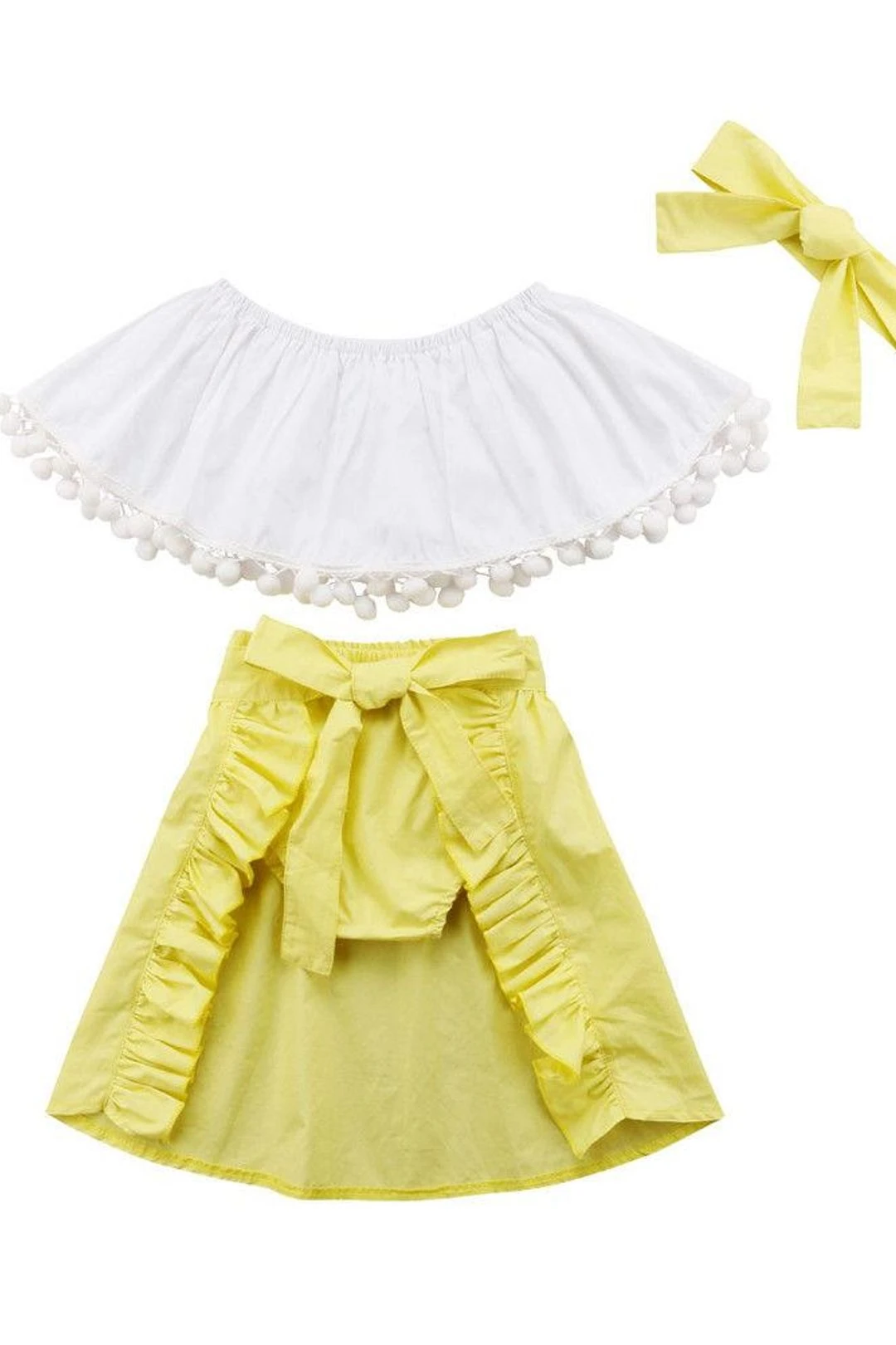 Girl Baby Girl White Tail Skirt Set 3 Girl Baby Girl White Tail Skirt Set
