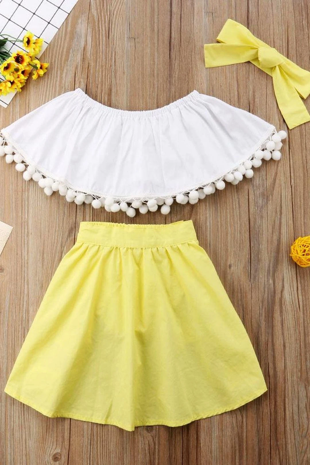 Girl Baby Girl White Tail Skirt Set 6 Girl Baby Girl White Tail Skirt Set - Image 4