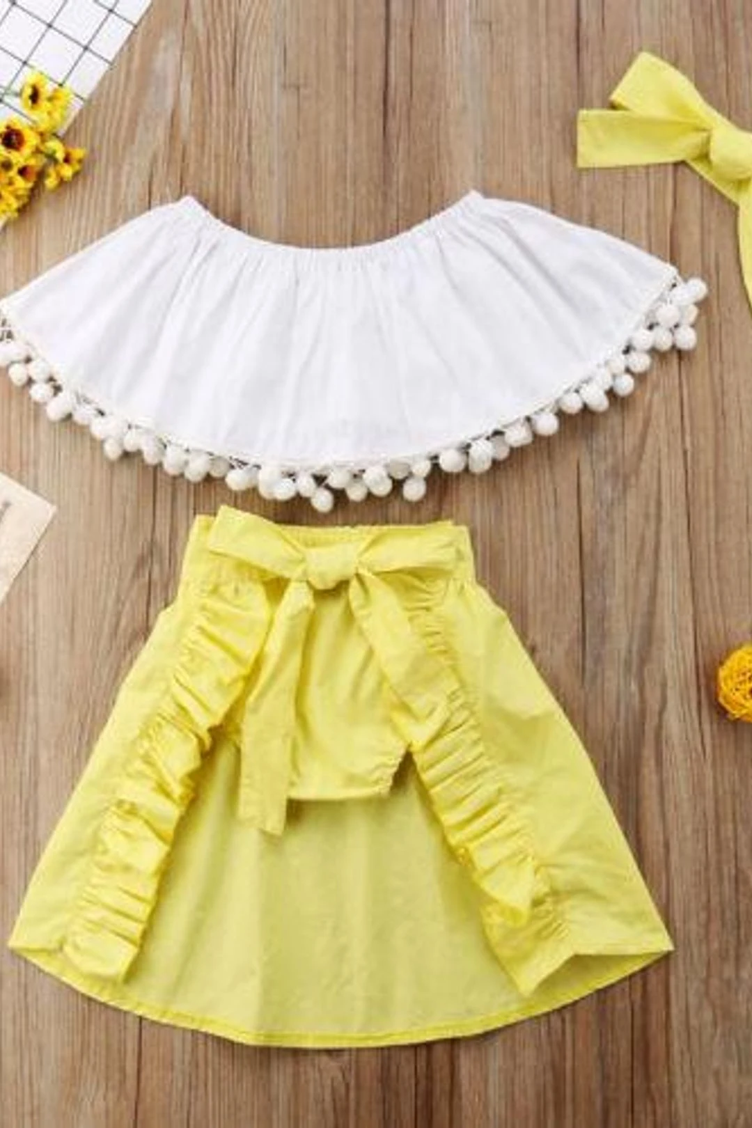 Girl Baby Girl White Tail Skirt Set 7 Girl Baby Girl White Tail Skirt Set - Image 5