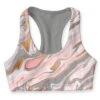Vanilla Sky Stella Grey Printed Seamless Racerback Sport Yoga Bra - Women -Layer Outfit 5640777957472 1