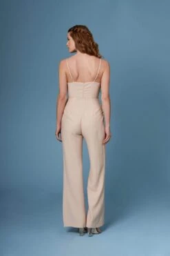 Danny Beige Lace-Up Wide-Legged Jumpsuit By Lush -Layer Outfit 5773128400992 4