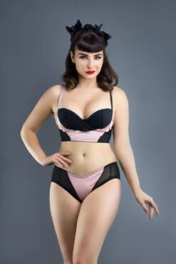 KMD Audrey Silk Longline Bra In Amethyst 32B -Layer Outfit 5868827312170 4