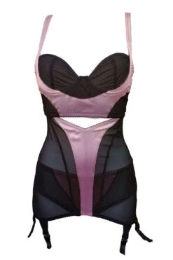 KMD Audrey Silk Longline Bra In Amethyst 32B -Layer Outfit 5868827508778 5