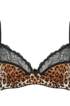 Tutu Tatou Natural Leopard Silk Non-Padded Plunge Bra