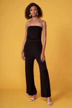Onyx Black Strapless Jumpsuit -Layer Outfit 6260239695968 3