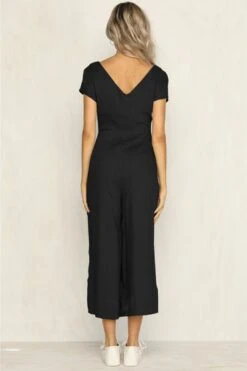 V-neck Fashion Casual Pants Button Jumpsuit -Layer Outfit 7103595348057 8