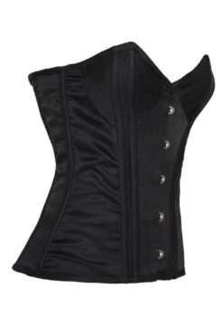 Black Satin Corset, Overbust Corset, Erotic Lingerie, Fashion Corset, Clubwear, Summer Top By Ange Déchu -Layer Outfit 7305363907 5