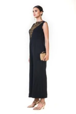 Rent Black Jumpsuit With A Chained Yoke Embroidery -Layer Outfit 7450406322230 3